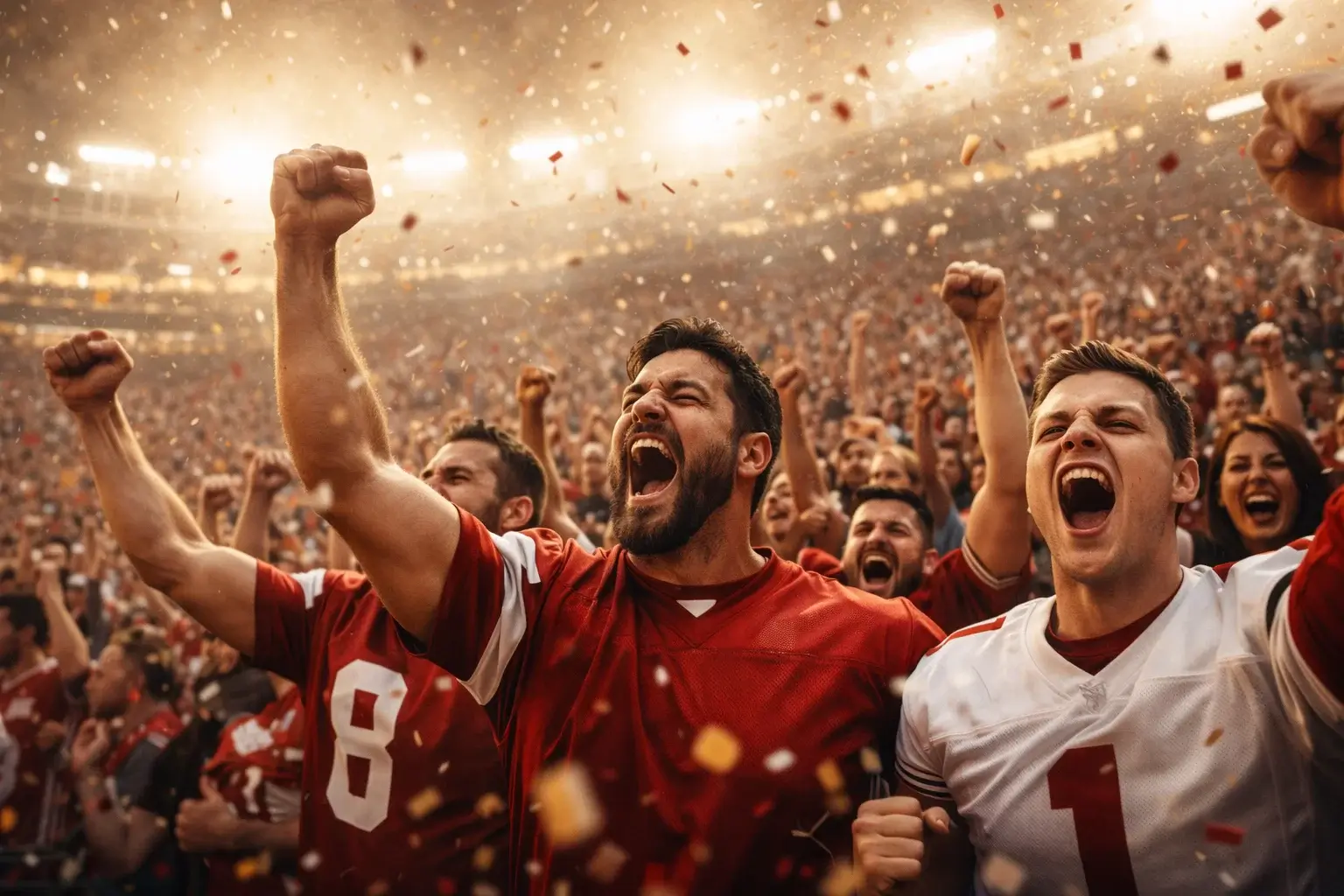 NFL Moneyline-Wetten – Jubelnde Fans im Stadion nach einem Sieg