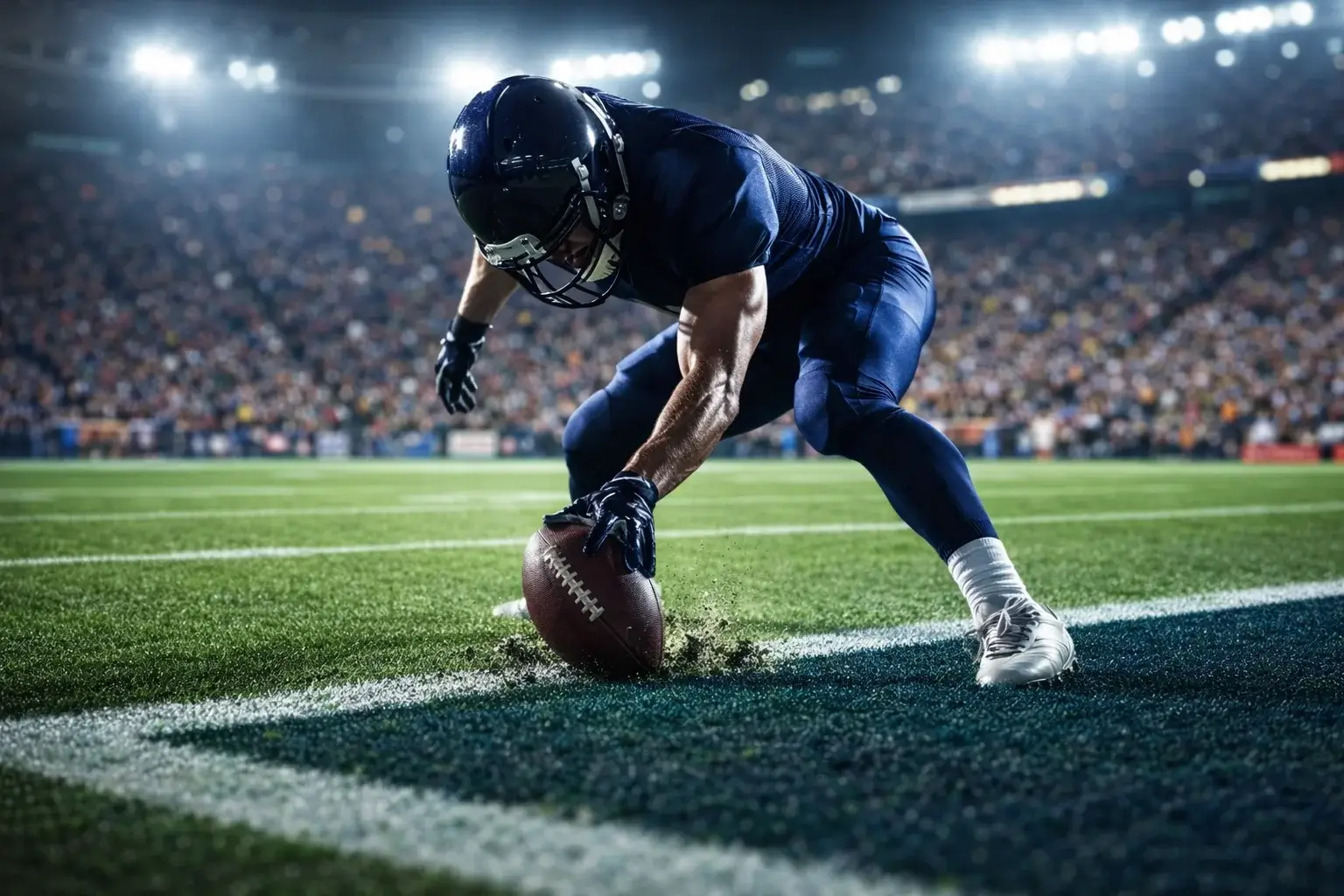 NFL Over/Under-Wetten – Stadion-Anzeigetafel zeigt Punktestand beider Teams