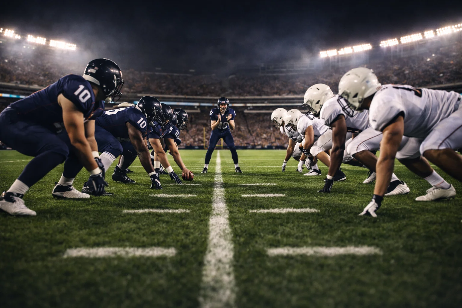 American-Football-Spielszene auf dem Rasen — Symbolbild für NFL-Wettarten wie Spread, Moneyline und Over/Under
